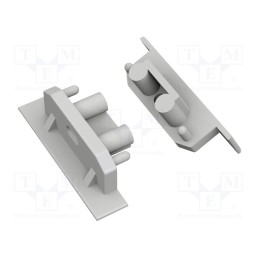 1 set x TOPMET - 76990040 -AS - Cap for LED profiles, silver, 2pcs, ABS, GEN2,with hole, GROOVE10