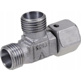 Tee connector with asymmetrical nut M16x1
