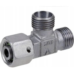 Tee connector with asymmetrical nut M16x1