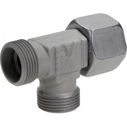 Tee connector with asymmetrical nut M22x1