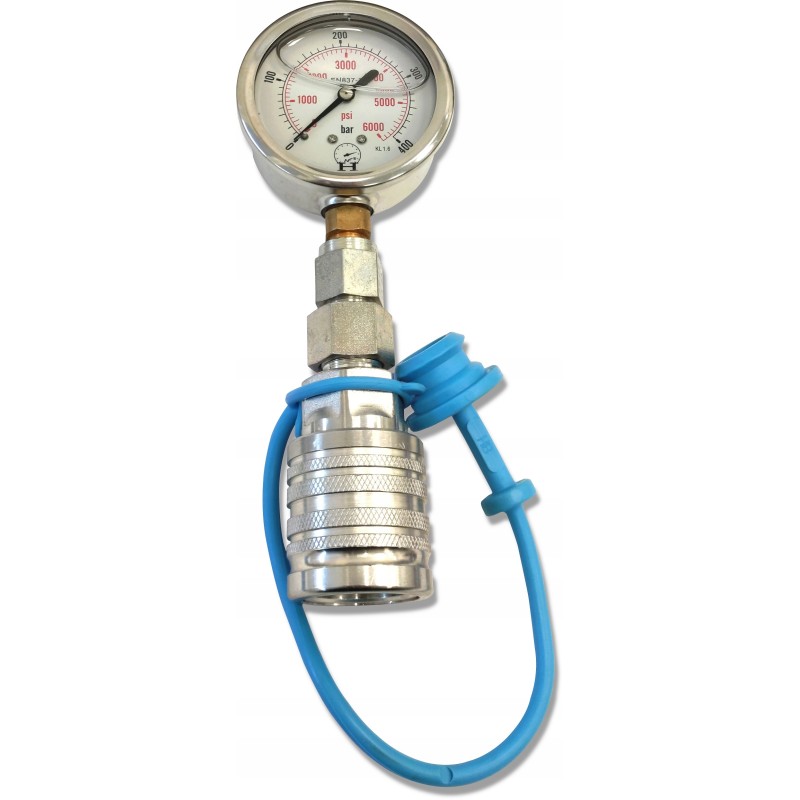 Pressure gauge 400 bar, quick connector, Euro M18 socket