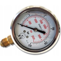 Pressure gauge 250 bar, quick connector, Euro M18 socket