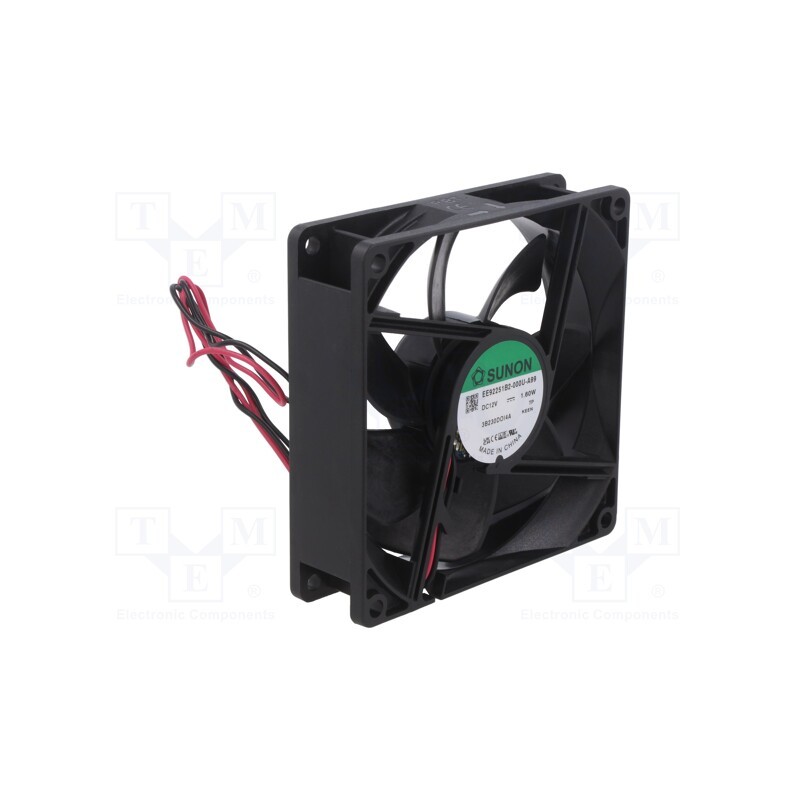 1 pcs x SUNON - EE92251B2-000U-A99 - Fan: DC, axial, 12VDC, 92x92x25mm, 76.46m3/h, 32dBA, ball bearing