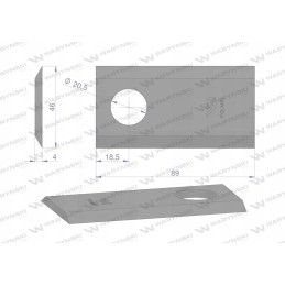 Lawn mower blade 89x46x4mm hole 20 5 uses