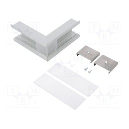 1 set x TOPMET - V4830020S - Connector 270°, silver, aluminium, anodized, VARIO30-07