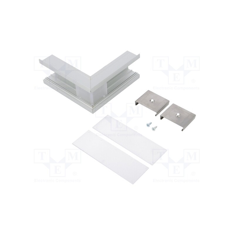 1 set x TOPMET - V4830020S - Connector 270°, silver, aluminium, anodized, VARIO30-07