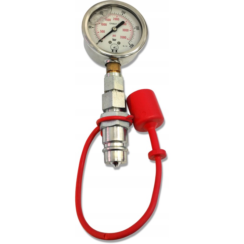 Pressure gauge 250 bar, quick connector, M18 euro plug