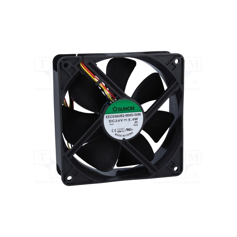 1 pcs x SUNON - EEC0382B2-000U-G99 - Fan: DC, axial, 24VDC, 120x120x38mm, 197.2m3/h, 44dBA, ball bearing