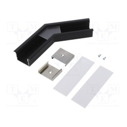 1 set x TOPMET - V4820021S - Connector 135°, black, aluminium, anodized, VARIO30-07