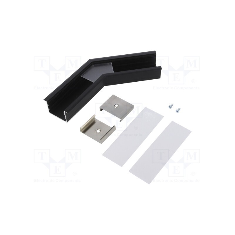 1 set x TOPMET - V4820021S - Connector 135°, black, aluminium, anodized, VARIO30-07