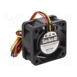 1 pcs x SANYO DENKI - 109P0424H6D01 - Fan: DC, axial, 24VDC, 40x40x20mm, 13.98m3/h, 35dBA, ball bearing
