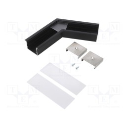 1 set x TOPMET - V4810021S - Connector 120°, black, aluminium, anodized, VARIO30-07