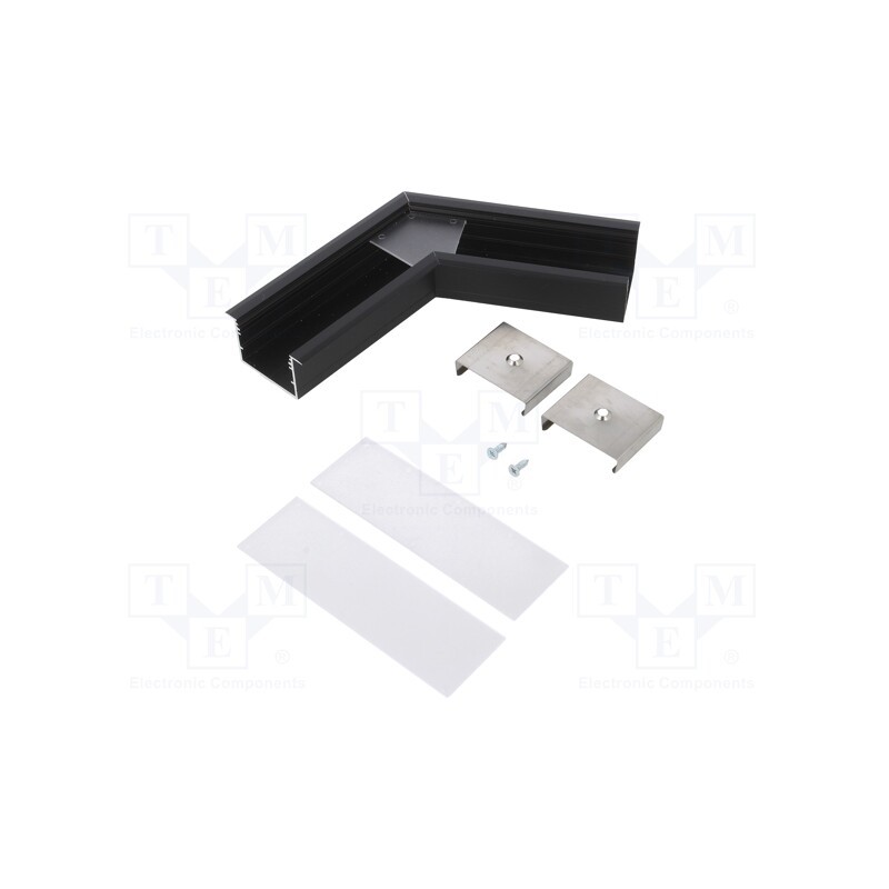 1 set x TOPMET - V4810021S - Connector 120°, black, aluminium, anodized, VARIO30-07