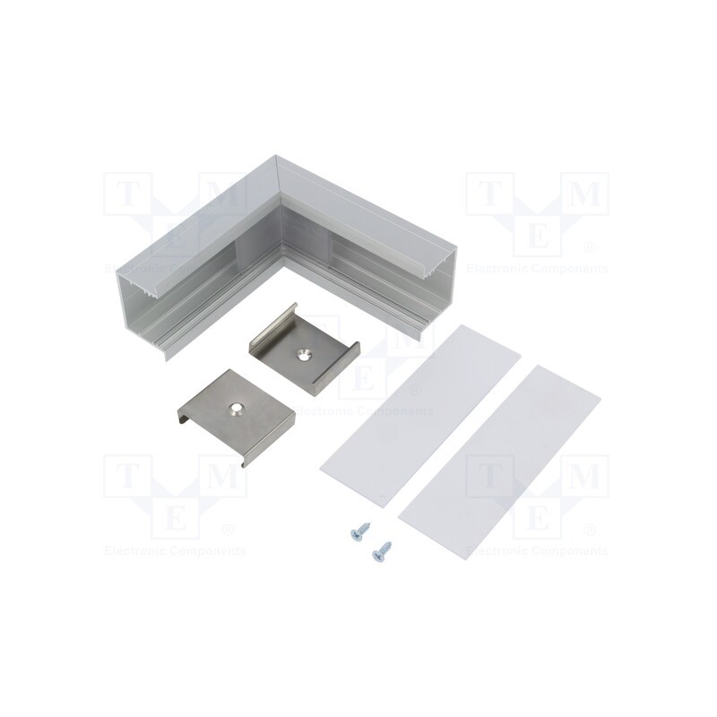 1 set x TOPMET - V4800020S - Connector 90°, silver, aluminium, anodized, VARIO30-07