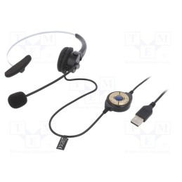 1 pcs x LOGILINK - HS0056 - Headphones with microphone, black, USB A, 1.75m, 20÷20000Hz, 32Ω