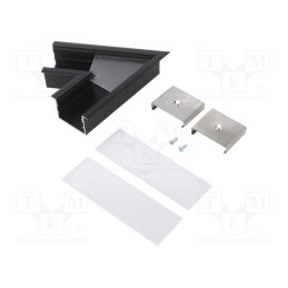 1 set x TOPMET - V4780021S - Connector 60°, black, aluminium, anodized, VARIO30-07