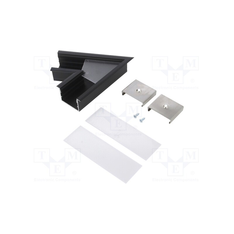 1 set x TOPMET - V4780021S - Connector 60°, black, aluminium, anodized, VARIO30-07