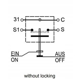 Heating push button switch, round