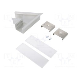 1 set x TOPMET - V4780020S - Connector 60°, silver, aluminium, anodized, VARIO30-07