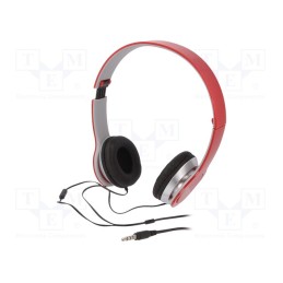1 pcs x LOGILINK - HS0035 - Headphones with microphone, red,silver, Jack 3,5mm, 1.2m, 32Ω