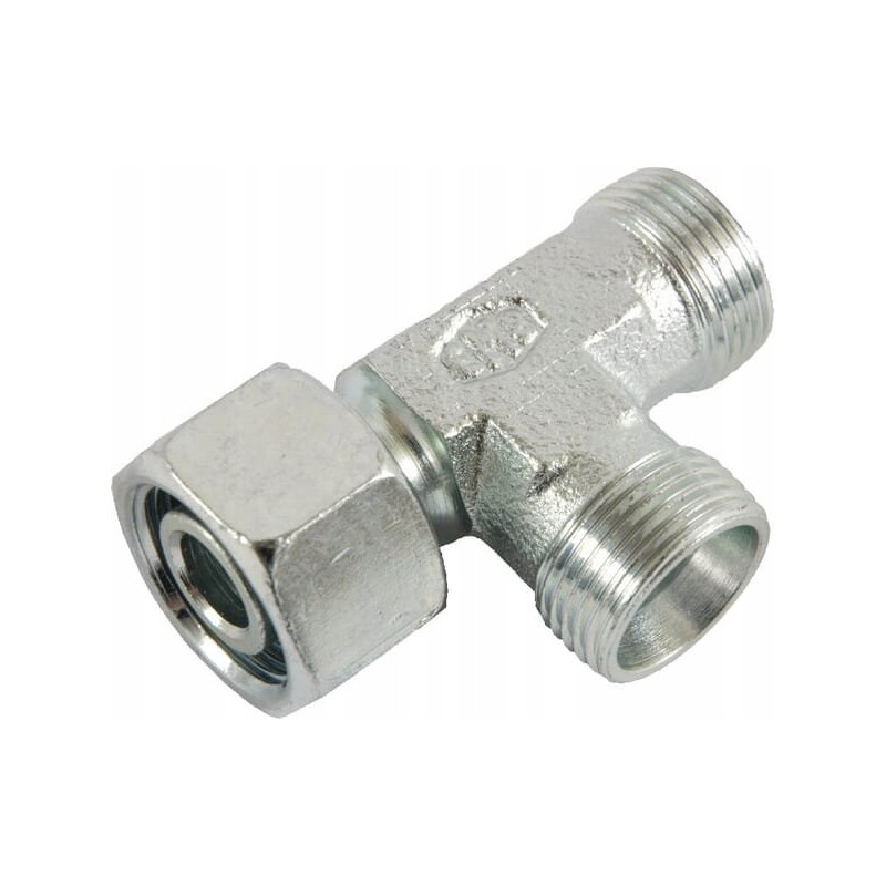 Tee connector with asymmetric nut M14x1