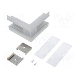 1 set x TOPMET - V4770020S - Connector 270°, silver, aluminium, anodized, VARIO30-05