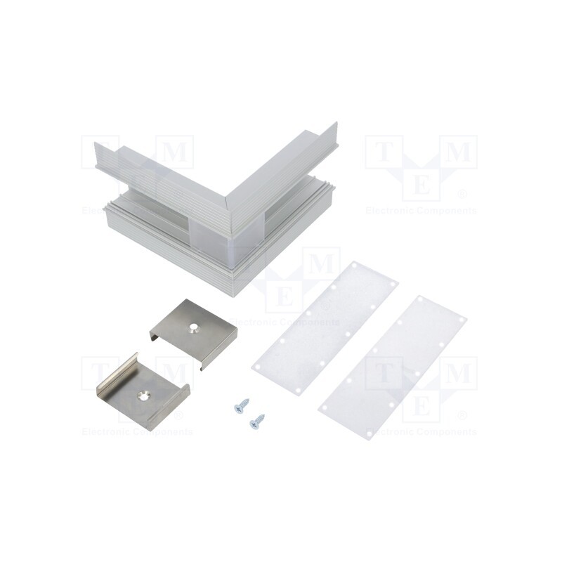 1 set x TOPMET - V4770020S - Connector 270°, silver, aluminium, anodized, VARIO30-05