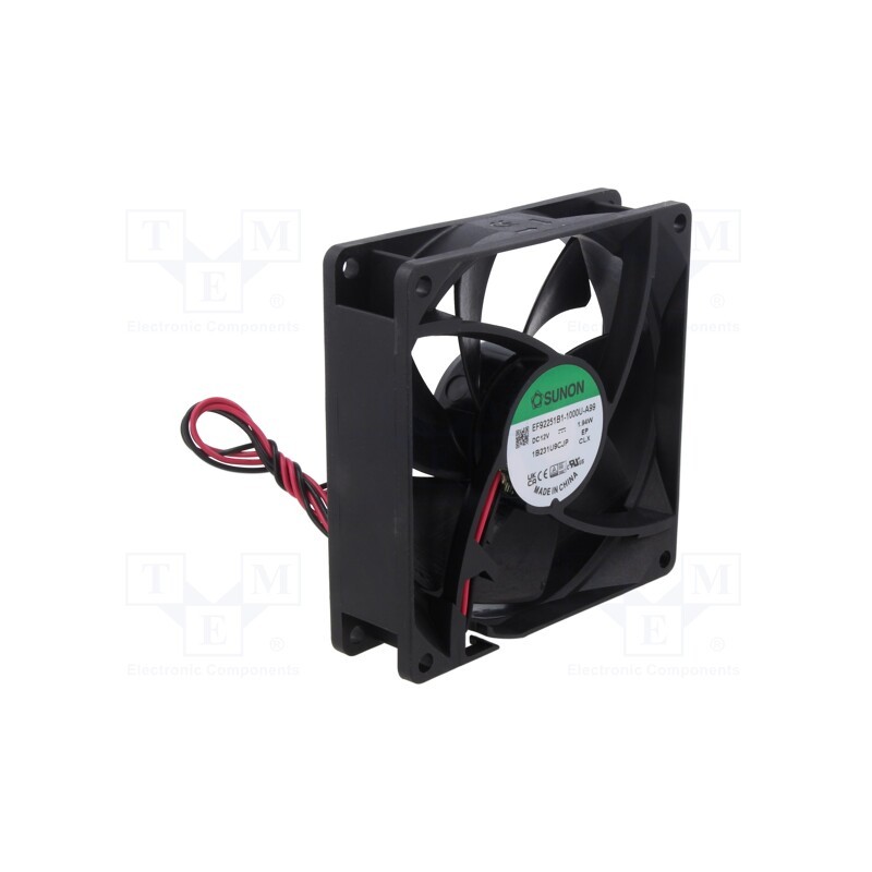 1 pcs x SUNON - EF92251B1-1000U-A99 - Fan: DC, axial, 12VDC, 92x92x25mm, 69.66m3/h, 40.7dBA, ball bearing