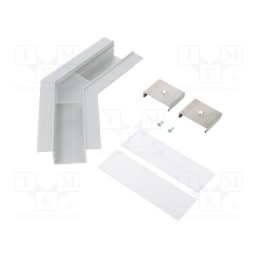 1 set x TOPMET - V4760020S - Connector 135°, silver, aluminium, anodized, VARIO30-05