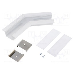 1 set x TOPMET - V4760001S - Connector 135°, white, aluminium, VARIO30-05