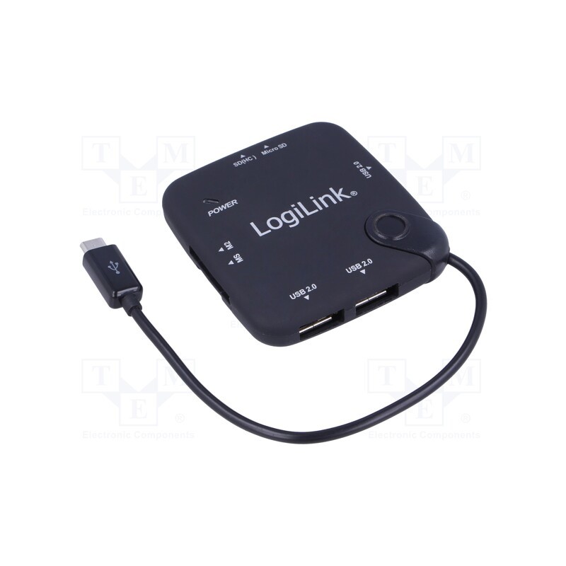 1 pcs x LOGILINK - UA0345 - Hub USB, USB A socket x3,USB B micro plug, OTG,USB 2.0, PnP