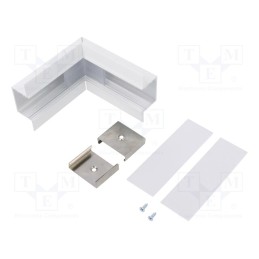 1 set x TOPMET - V4740001S - Connector 90°, white, aluminium, VARIO30-05