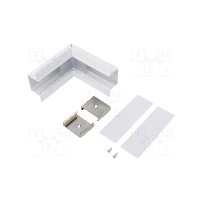 1 set x TOPMET - V4740001S - Connector 90°, white, aluminium, VARIO30-05