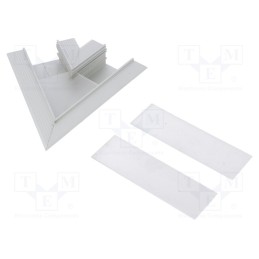 1 set x TOPMET - V4720020S - Connector 60°, silver, aluminium, anodized, VARIO30-05