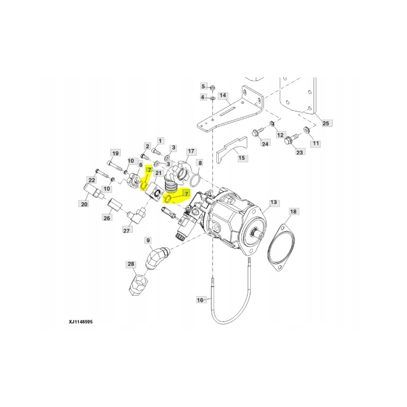 Pump o-ring john deere 1010e 1050k 1070e t59014