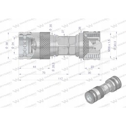 Reduction plug euro push pull socket with eliminat