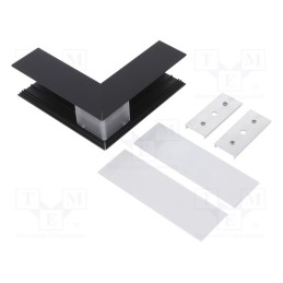 1 set x TOPMET - V4710021S - Connector 270°, black, aluminium, anodized, VARIO30-02