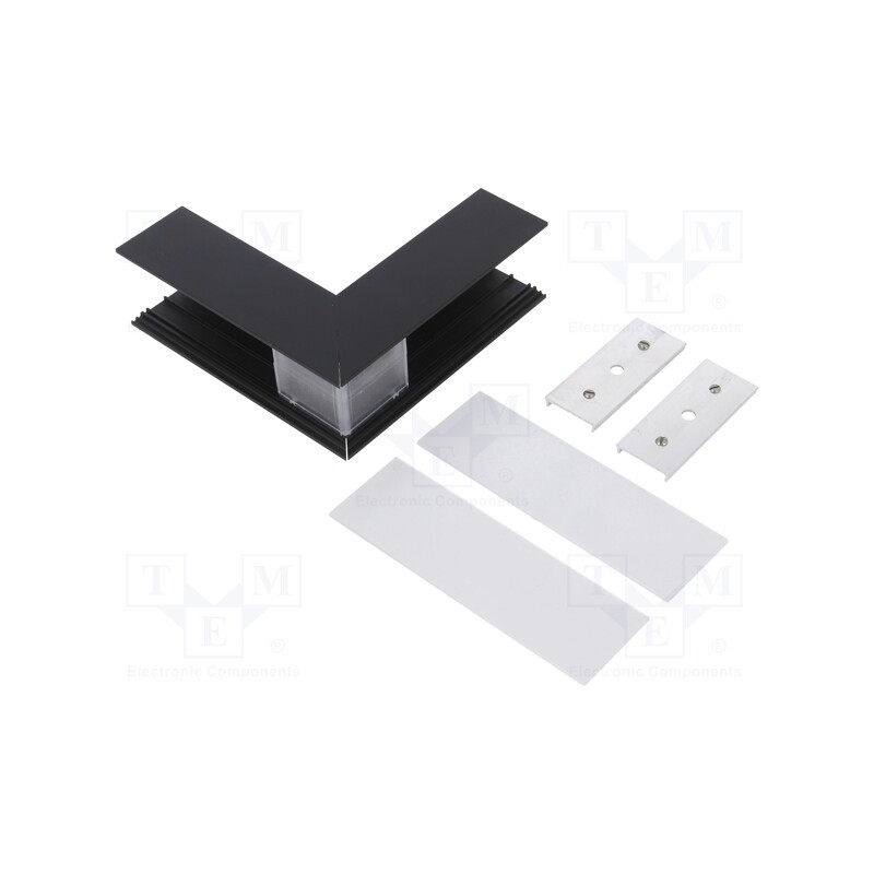 1 set x TOPMET - V4710021S - Connector 270°, black, aluminium, anodized, VARIO30-02