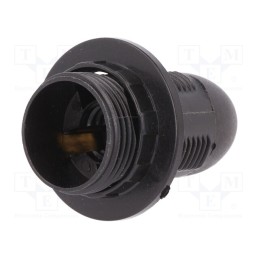 1 pcs x PAWBOL - D.3027 - Lampholder: for lamp, E14, with flange, Body: black, Ø: 28mm, L: 57mm