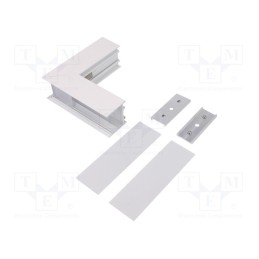 1 set x TOPMET - V4710001S - Connector 270°, white, aluminium, VARIO30-02