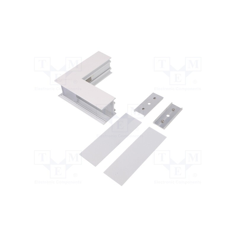 1 set x TOPMET - V4710001S - Connector 270°, white, aluminium, VARIO30-02