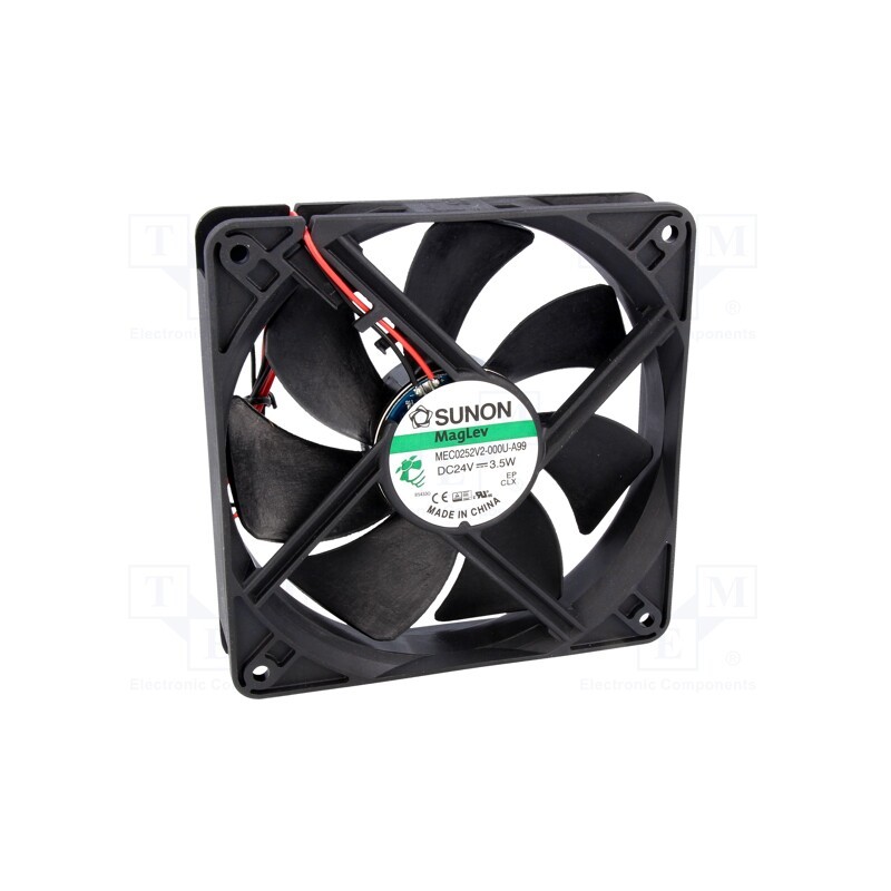 1 pcs x SUNON - MEC0252V2-000U-A99 - Fan: DC, axial, 24VDC, 120x120x25mm, 158m3/h, 40.5dBA, Vapo, 24AWG