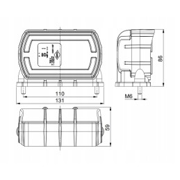 Front lamp assembly, lower horpol mounting