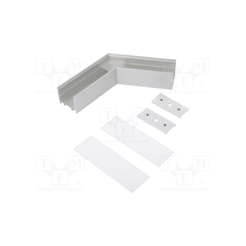 1 set x TOPMET - V4690020S - Connector 120°, silver, aluminium, anodized, VARIO30-02