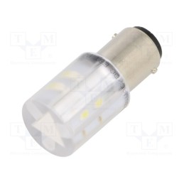 1 pcs x CML INNOVATIVE TECHNOLOGIES - 1856123W - Indicator: LED, BA15D,T20, white, plastic, 230VAC, 230VDC, -20÷60°C