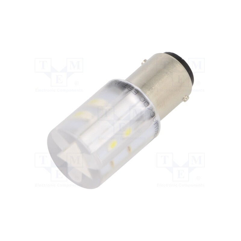 1 pcs x CML INNOVATIVE TECHNOLOGIES - 1856123W - Indicator: LED, BA15D,T20, white, plastic, 230VAC, 230VDC, -20÷60°C