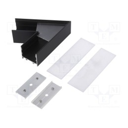 1 set x TOPMET - V4660021S - Connector 60°, black, aluminium, anodized, VARIO30-02