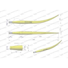 Loader, bent 600 mm l crocodile