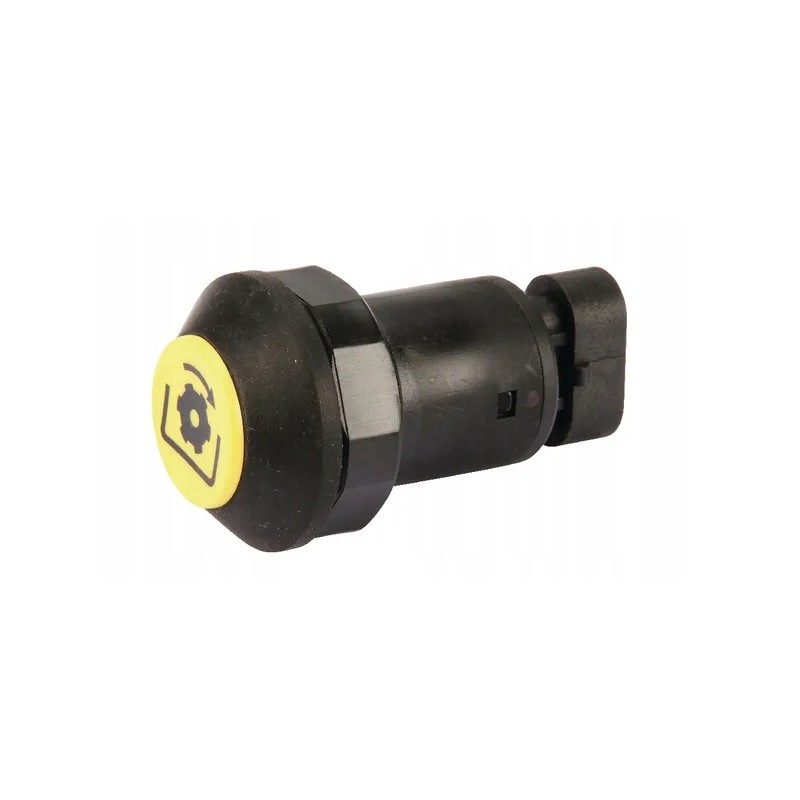 PTO shaft push button switch, round, yellow
