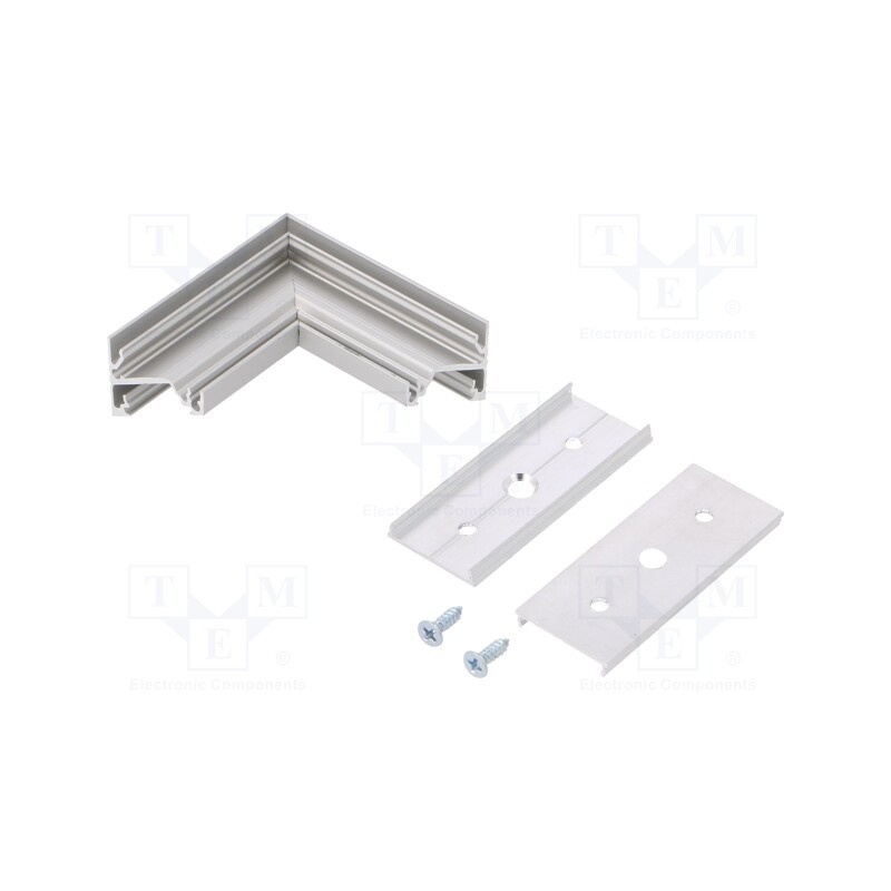 1 set x TOPMET - A4990020 - Connector 90°, silver, aluminium, anodized, CORNER14